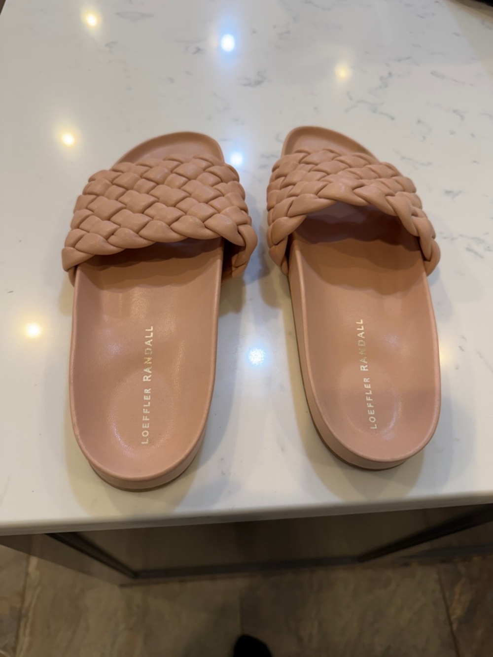 Leather Braided Slide Sandals - Blush. Loeffler Randall - Picture 5 of 7